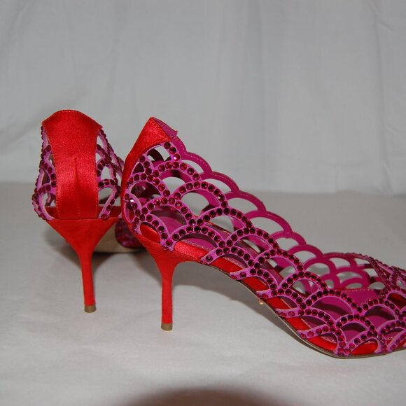 Sergio Rossi Pink Open-Toe Heels - Picture 2 of 15